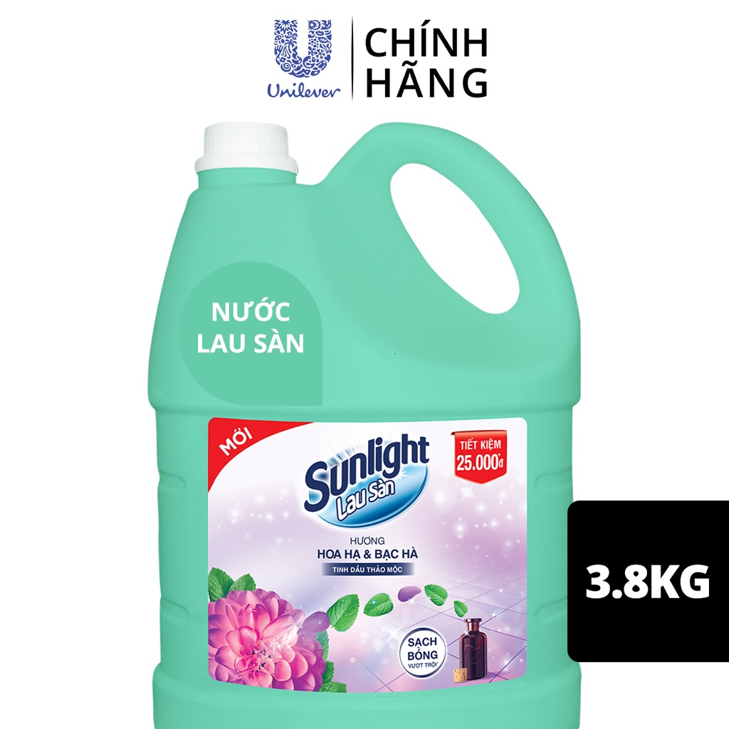 Nước lau sàn Sunlight 3.6kg cho da nhạy cảm 4 màu