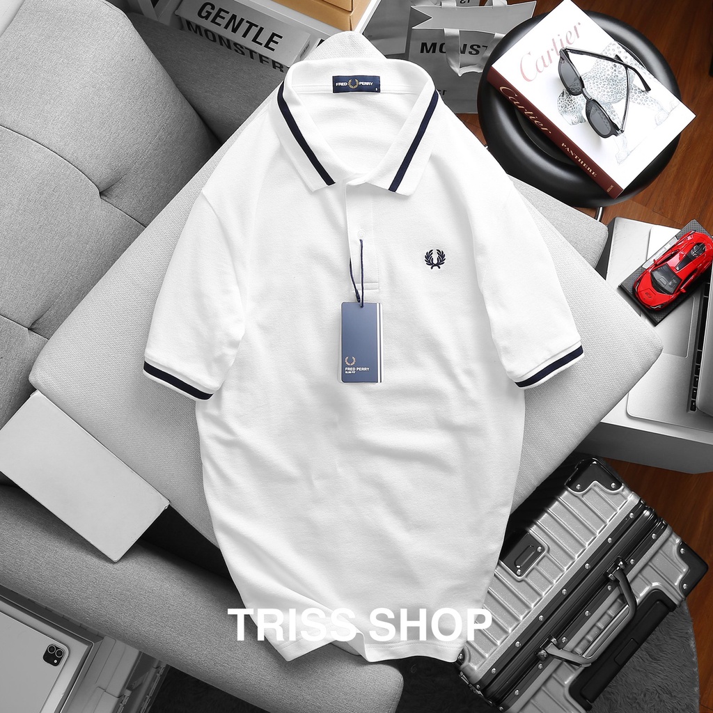 Áo polo nam ngắn tay FredPerry viền cổ 5 chất liệu cotton thoáng mát