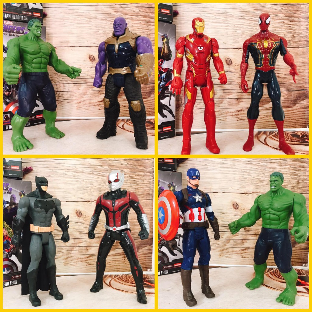 Đồ chơi mô hình biệt đội siêu anh hùng The Avengers nhựa đặc 30cm có nhạc phát sáng và cử động khớp