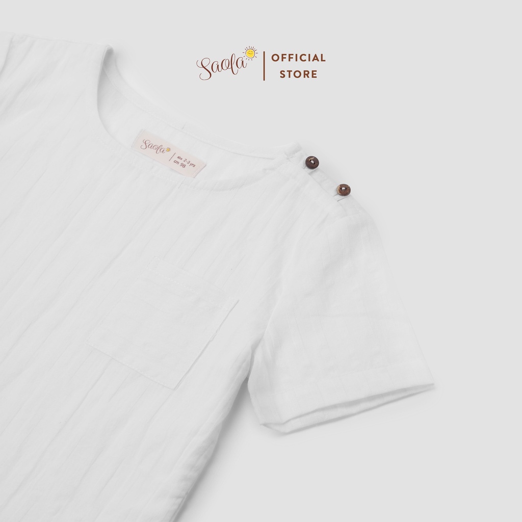 Áo Cổ Tròn Tay Ngắn Dễ Thương Thoáng Mát Mặc Nhà Cho Bé - FELIX TOP - TOC001 - TOC002 - SAOLA KIDS CLOTHING - 2 Màu