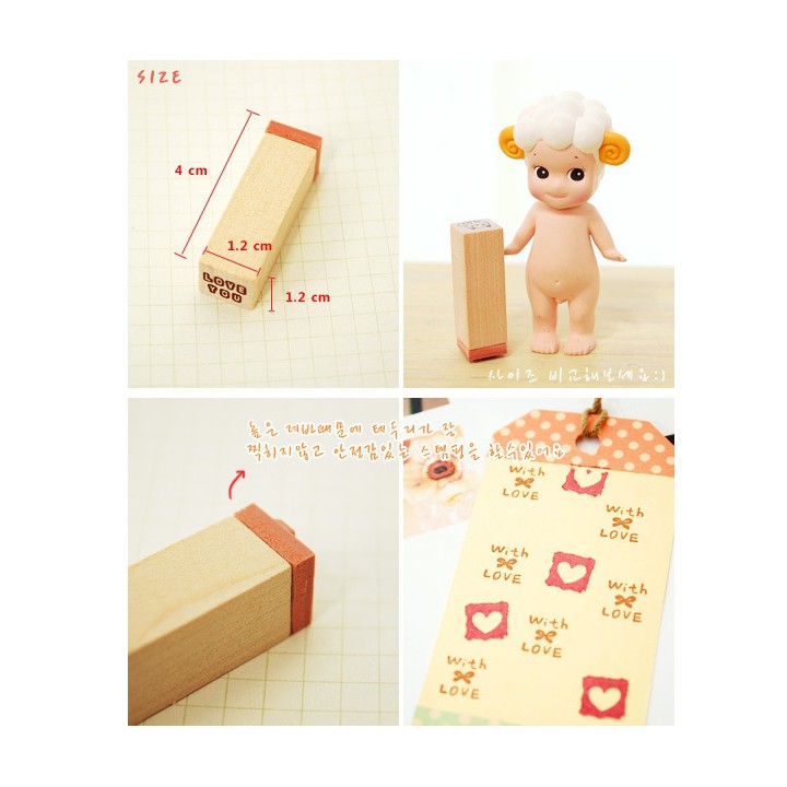 HỘP CON DẤU MỘC BẰNG GỖ LOVE DIARY tại Corgi Shop