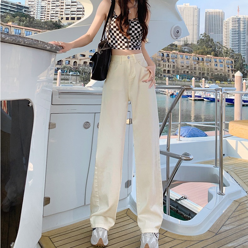 Quần Jeans Dài Ống Rộng Thời Trang Dành Cho Nữ