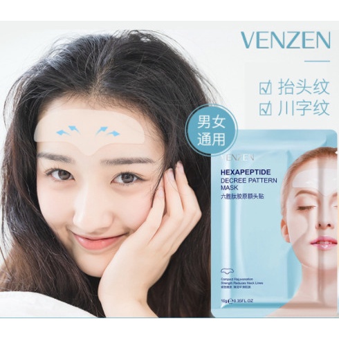 Mặt nạ CHỐNG NHĂN vùng trán -hãng VENZEN giúp dưỡng ẩm, làm giảm nếp nhăn vùng trán, làm trắng da