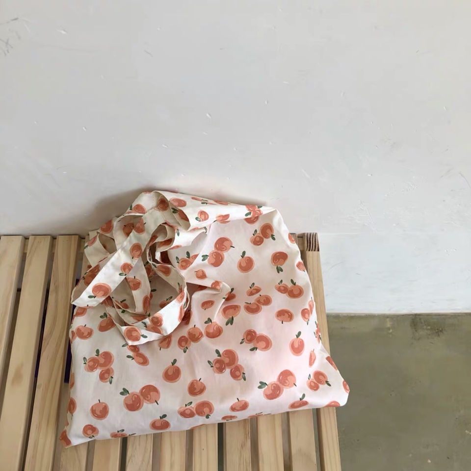 Túi đeo một bên vai bằng họa tiết trái cam dễ thương phong cách harajuku Nhật Bản