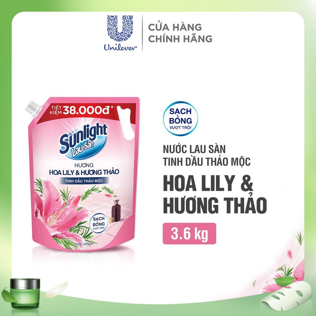 Nước Lau Sàn Sunlight Tinh Dầu Thảo Mộc Túi 3.6 Kg