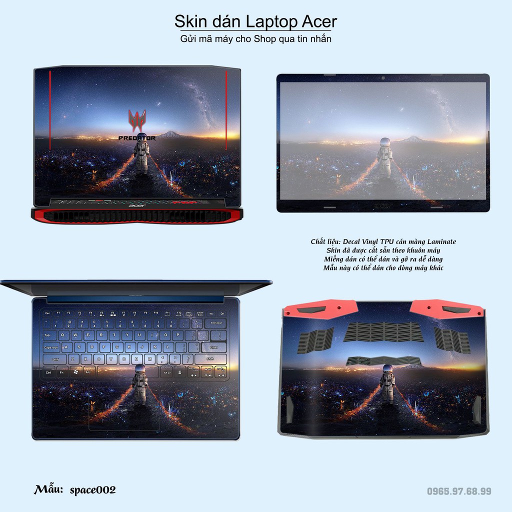 Skin dán Laptop Acer in hình không gian (inbox mã máy cho Shop)