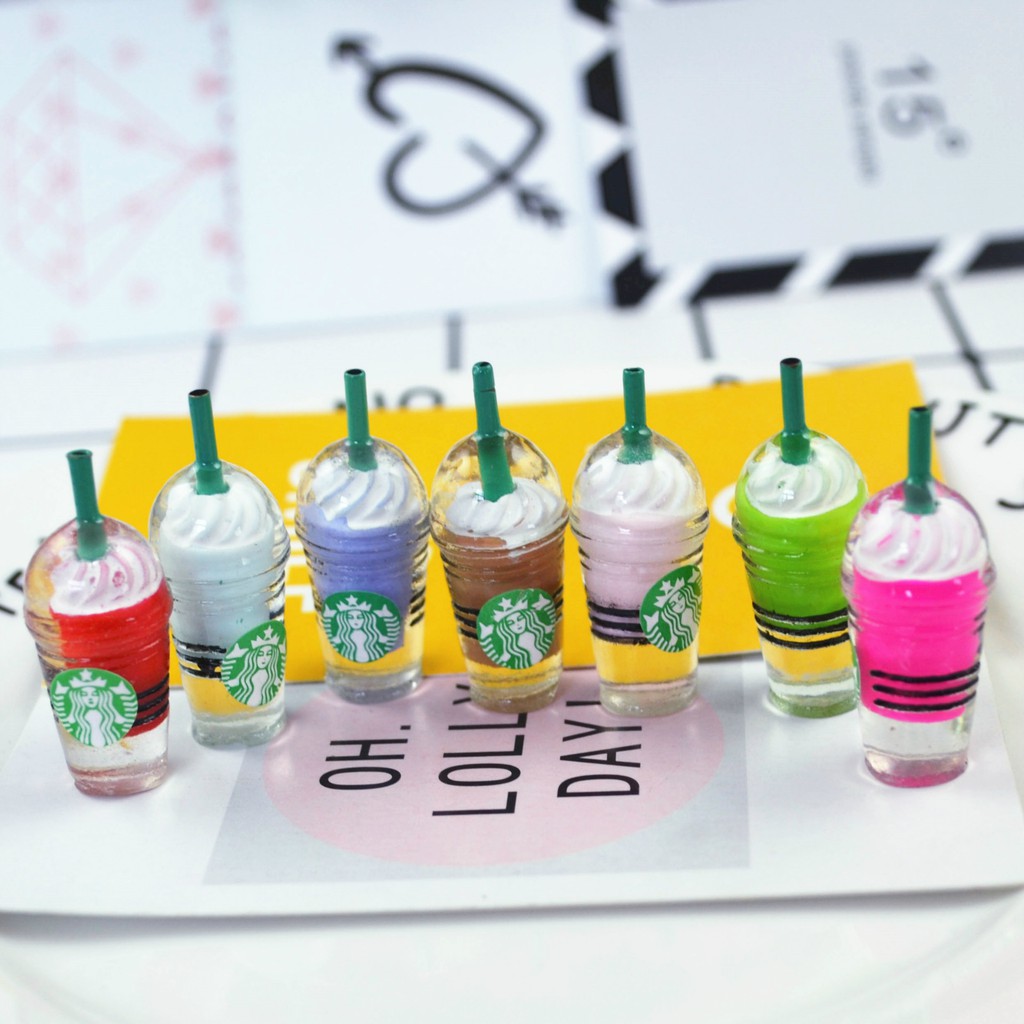 [Mã LIFE0503TOYS giảm 10% đơn 0Đ] Charm mô hình 01 ly Ice Tea Starbucks SLime