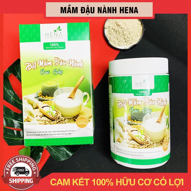 [Thương Hiệu Uy Tín] Mầm Đậu Nành HENA 500g, Kích Thích V1, Cân Bằng Nội Tiết Tố Nữ , Ngũ Cốc Giảm Cân, Ngũ Cốc Tăng Cân