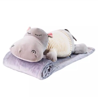 Bộ mền gối hà mã dễ thương