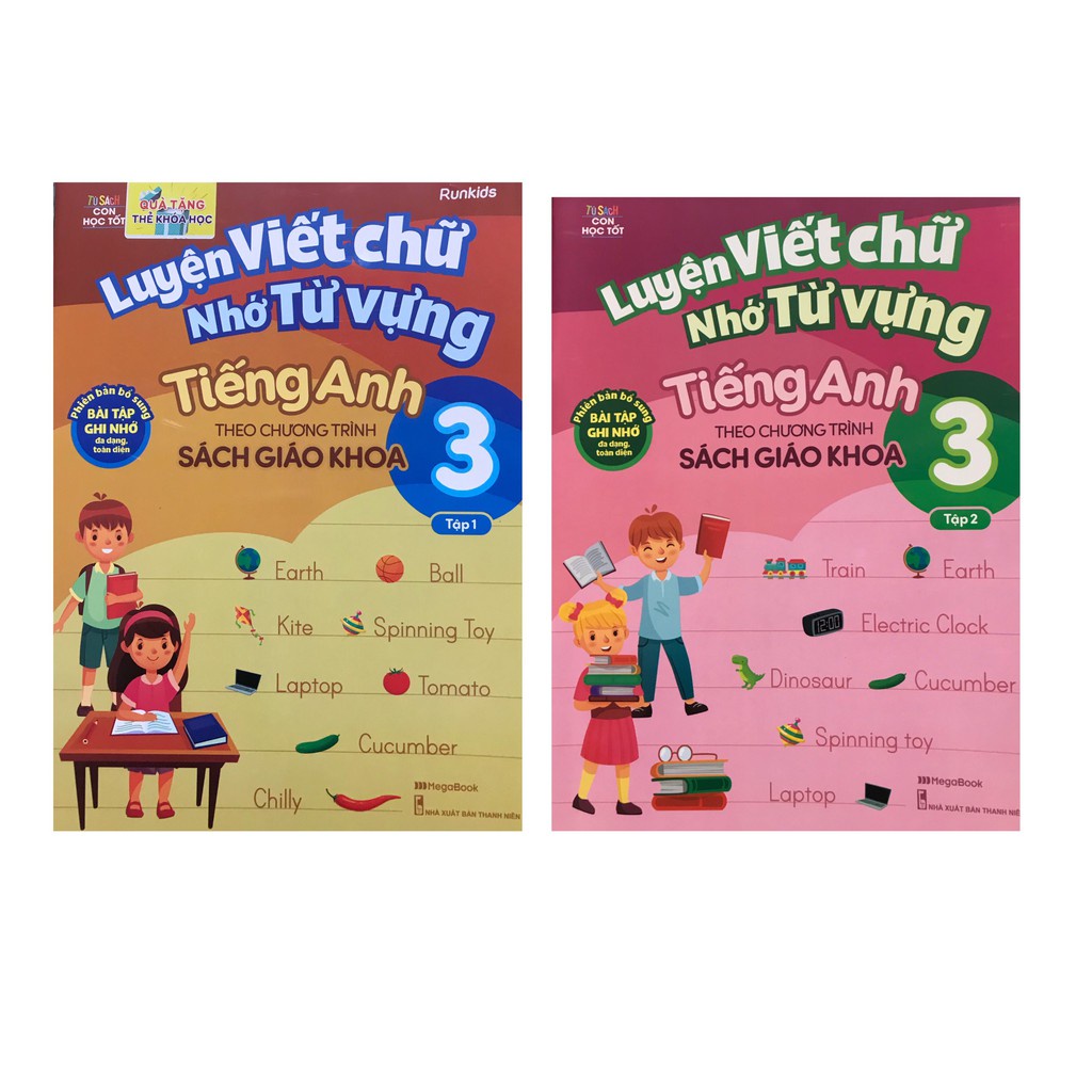 Sách Combo Luyện viết chữ nhớ từ vựng tiếng Anh theo chương trình Sách giáo khoa Lớp 3 – Tập 1 & 2