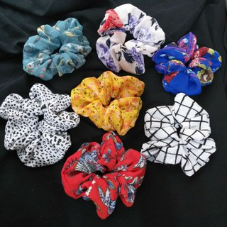 Cột tóc vải Scrunchies nhiều hoa văn được chọn màu