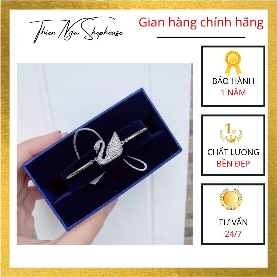 Trang sức Swarovski, Vòng tay thiên nga trắng dây bạc mẫu mới fullbox_thien_nga_viet_nam