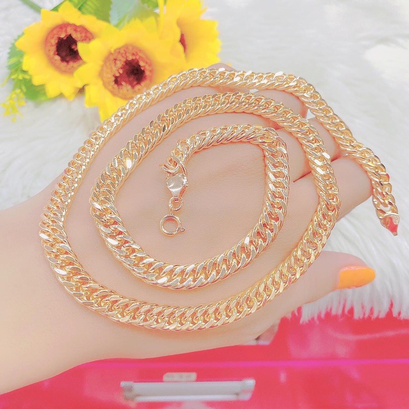 Dây chuyền xích mạ vàng 18 size lớn