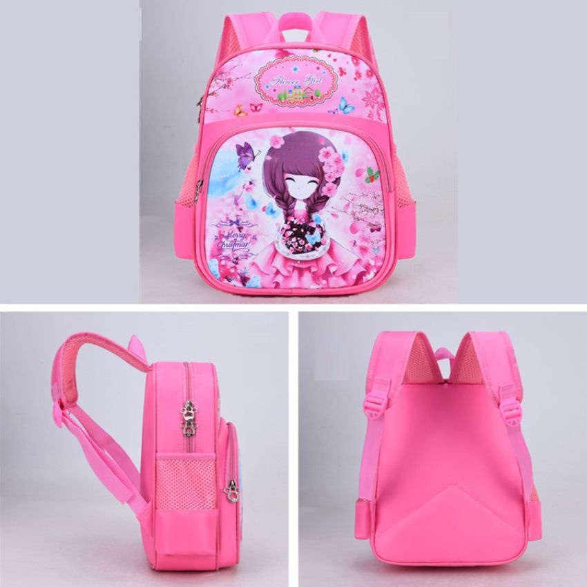 Cặp balo cho bé đi học mầm non, tiểu học size 32cm chất liệu vải dù chống thấm nước cao cấp với nhiều hình nhân vật