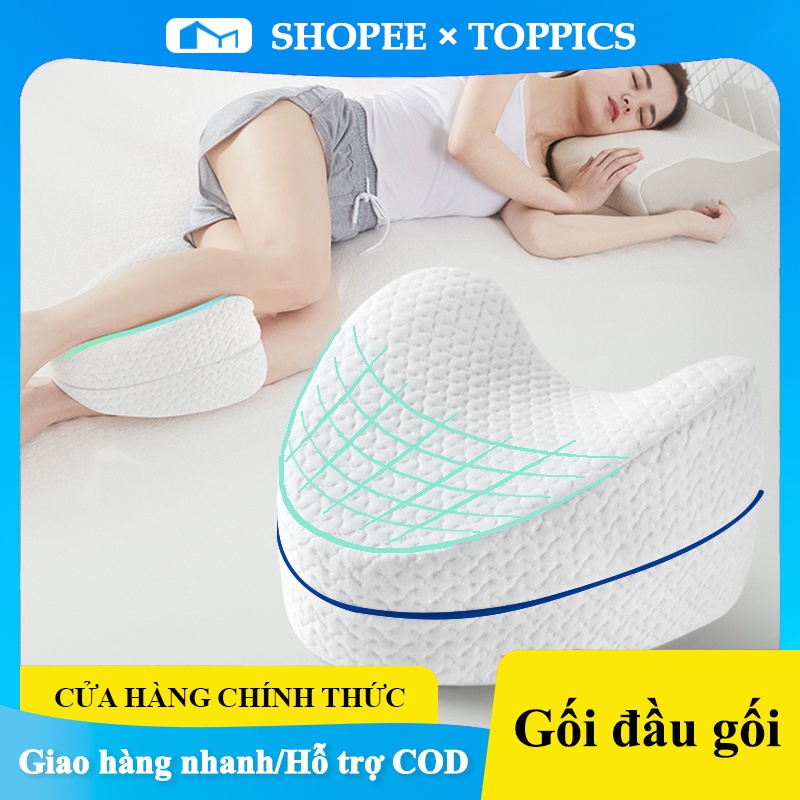 【Toppics】Gối Xốp Kê Hông / Đầu Gối / Hông Hình Trái Tim Có Thể Giặt Sạch Hỗ Trợ Giấc Ngủ
