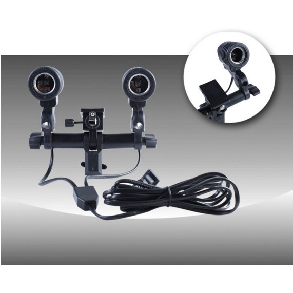 Đui đèn đôi có lỗ gài ô E27 HL Lighting