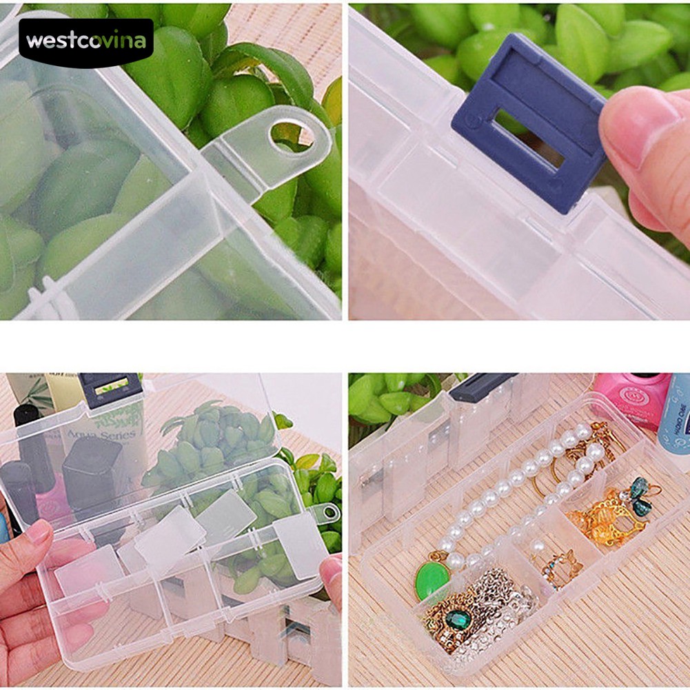 Hộp Nhựa 15 / 10 / 24 Ngăn Đựng Trang Sức Tiện Lợi