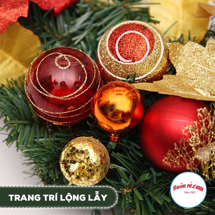 Vòng nguyệt quế Noel trang trí nhà cửa lung linh, ấm áp – Vòng nguyệt quế treo cửa trang trí Giáng Sinh an lành 01513