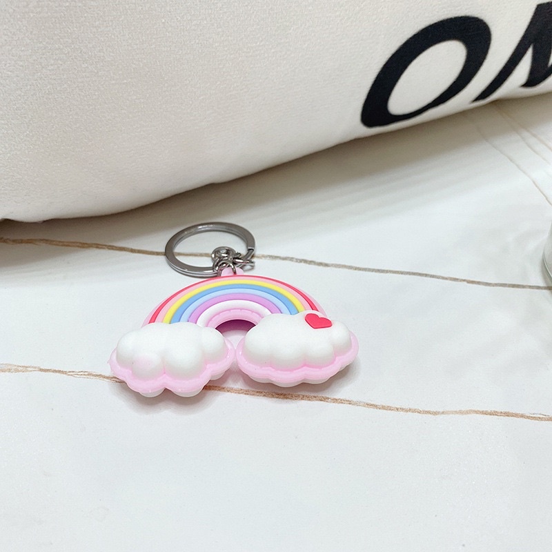 [ HCM ] Móc khoá  cầu vòng kèm đám mây cute dùng treo balo_ móc khoá