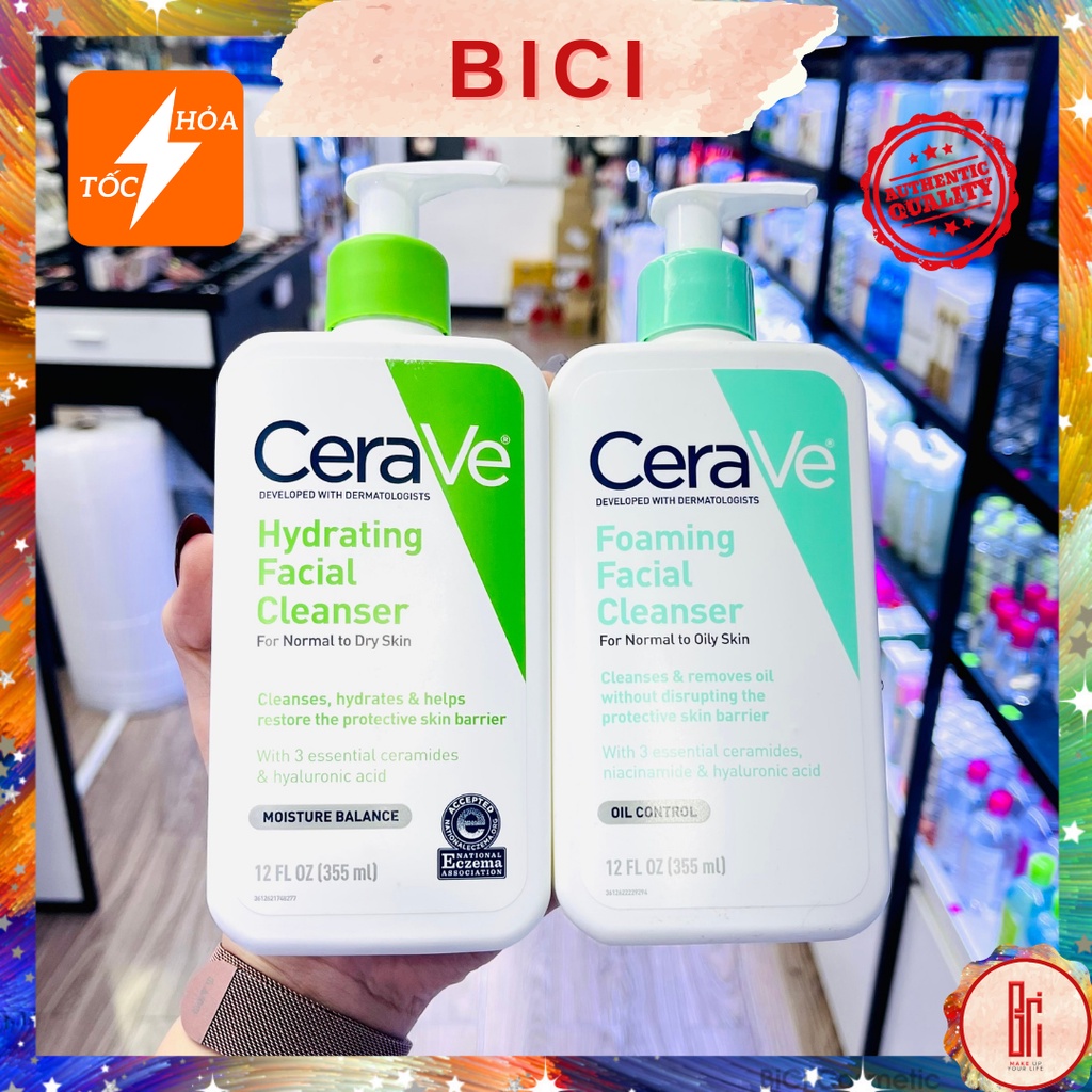 Sữa rửa mặt CeraVe Foaming/Hydrating Facial Cleanser - 355ml