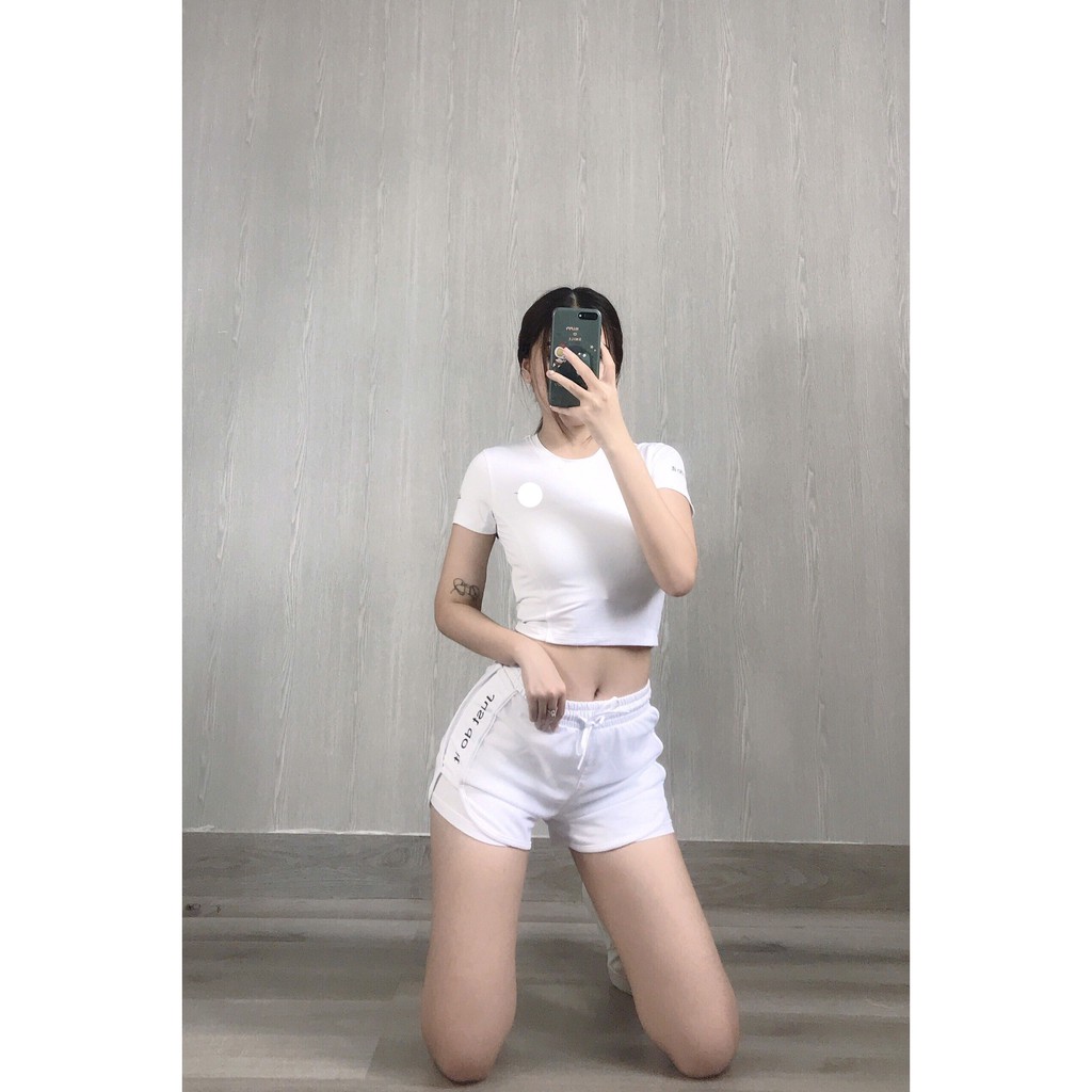 Aó croptop, Quần Đùi 2 Lớp Nữ Tập Yoga, Gym, Aerobic Thể Thao Bin Sports BN018