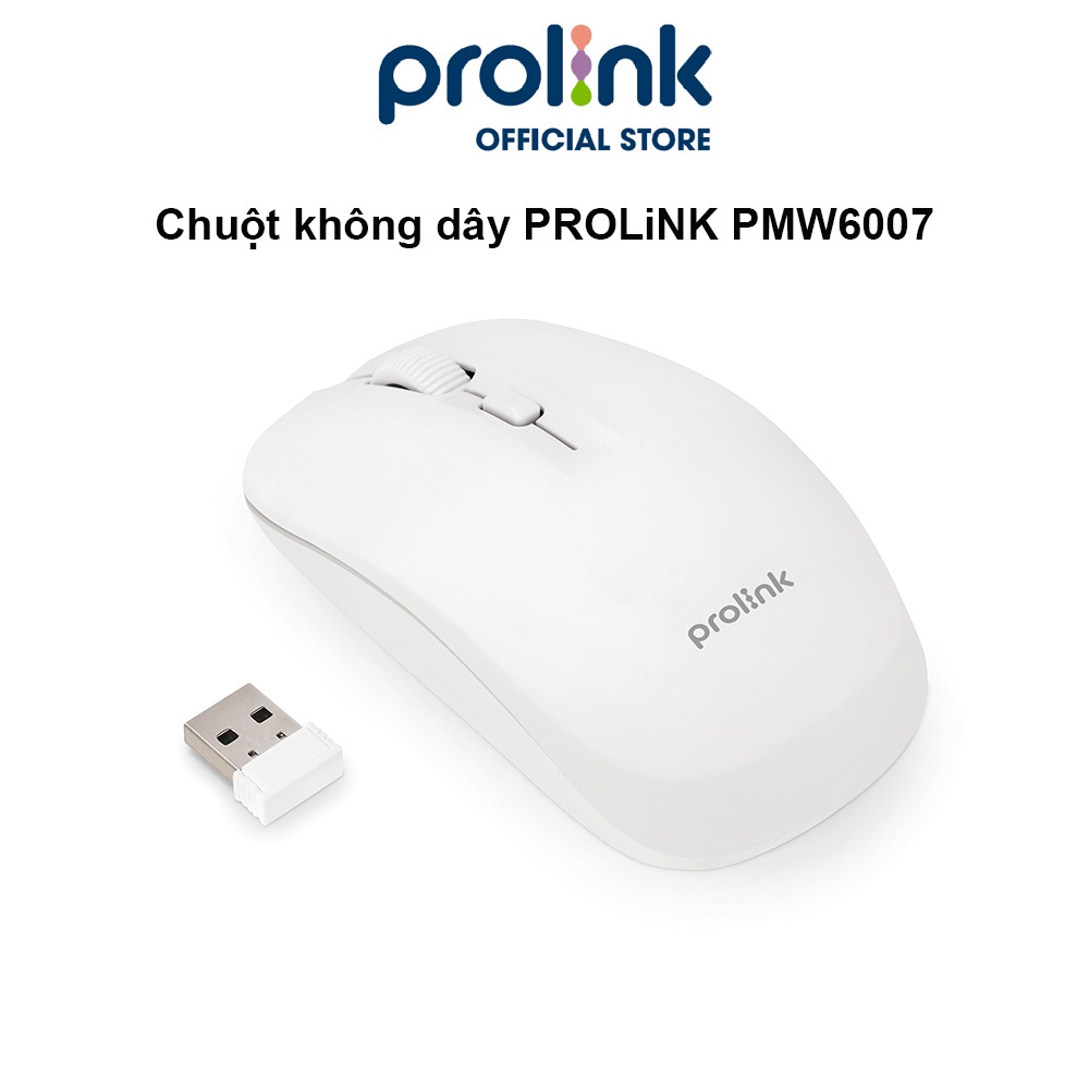 Chuột không dây PROLiNK PMW6007 kiểu dáng thời trang, tiết kiệm pin, độ phân giải cao dành cho PC, Laptop