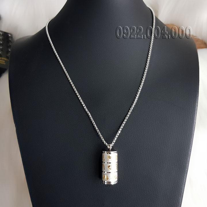 Dây chuyền khắc chú trong kinh phật, dây chuyền nam, dây chuyền nữ MZ1730.