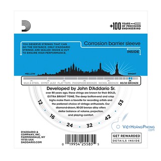 Dây đàn Guitar Acoustic D'Addario EJ11 (Phân Phối Chính Hãng)