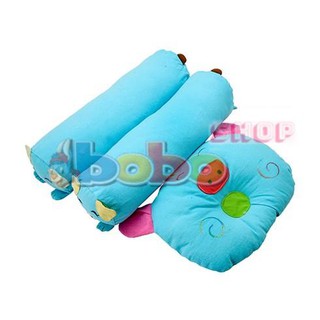Bộ gối nằm+2 gối ôm xốp cho bé hình thú ngộ nghĩnh màu xanh dương
