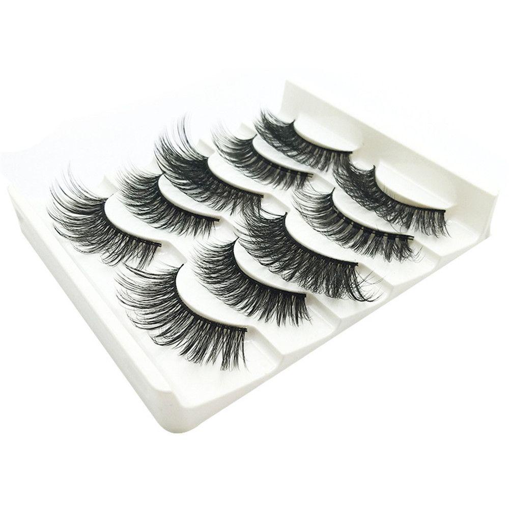 Bộ 5 Cặp Lông Mi Giả 3D Dài Bằng Lông Chồn Nhân Tạo Có Thể Tái Sử Dụng