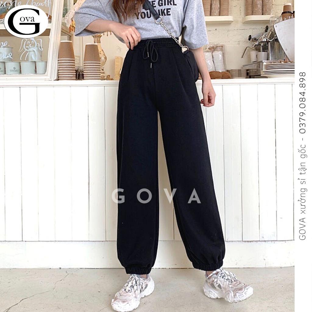 Quần nỉ JOGGER TRƠN BASIC quần nỉ DA CÁ ống bom unisex 2 màu siêu hot GOVA
