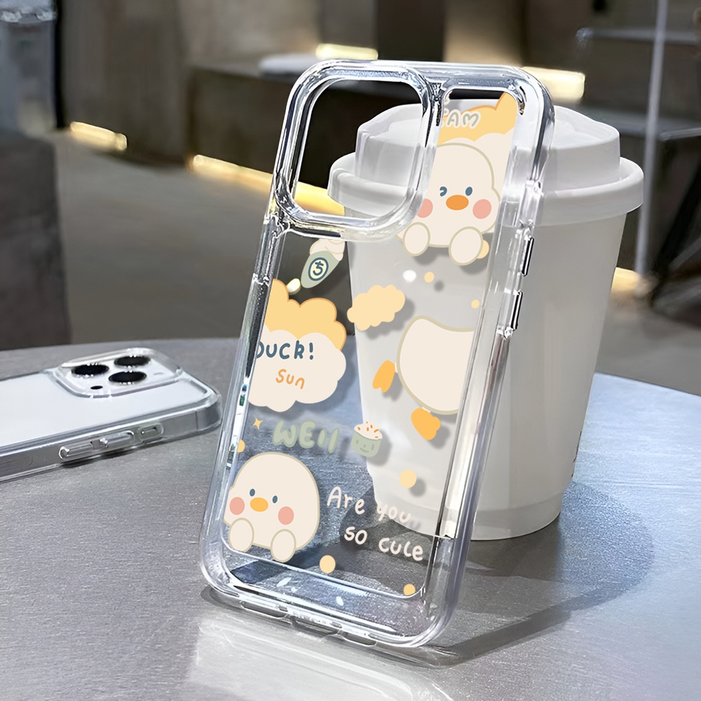 Ốp Điện Thoại Trong Suốt Hình Vịt Hoạt Hình Cho iphone 14 Plus 11 13promax 12 7Plus X XS Max 7 8 SE 2020