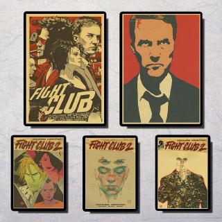 Poster Phim fight club Bằng Giấy kraft Phong Cách vintage Trang Trí Phòng Khách Quán Cà Phê