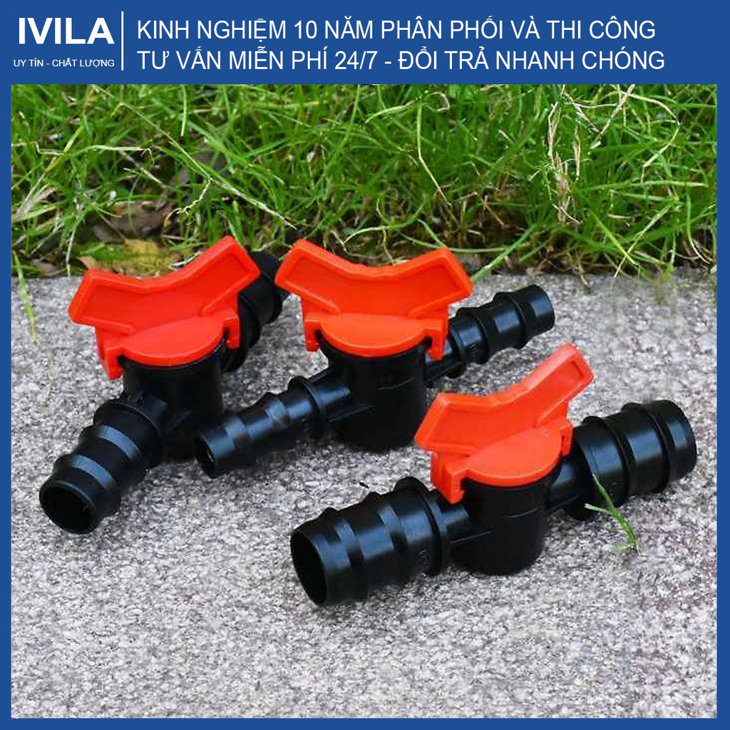 Van khóa LDPE 16 2 đầu - Phụ Kiện LDPE hệ thống tưới - Van khóa nước dùng cho ống PE 16mm/20mm