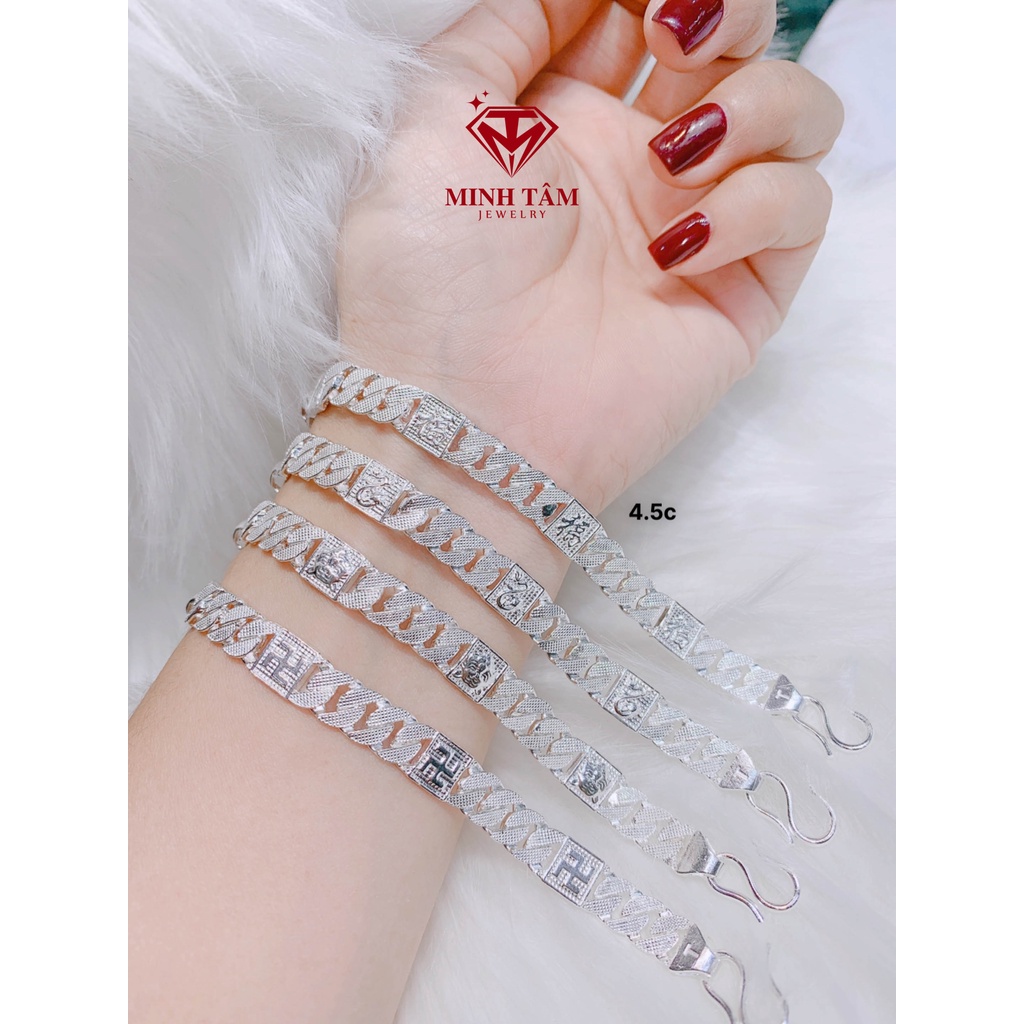 Lắc tay nam in hình rồng bạc ta,Lắc tay bạc nam in hình đầu hổ bạc ta-Minh Tâm Jewelry