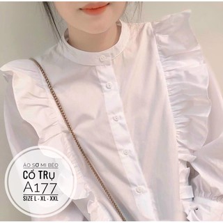 Bigsize Áo sơ mi bèo cổ trụ A177