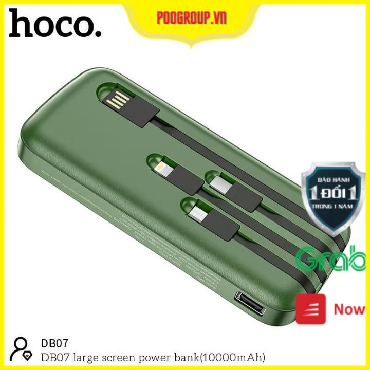 Pin Sạc Dự Phòng Hoco mini DB07 / CJ5 10.000mAh Tích Hợp 4 Dây Sạc bảo hành chính hãng 12 tháng poogroup.vn