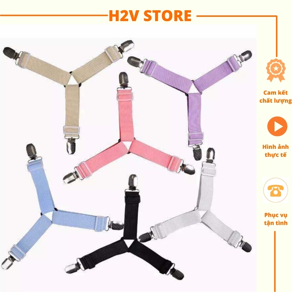set 4 kẹp ga giường cố định 4 góc chống xe dịch