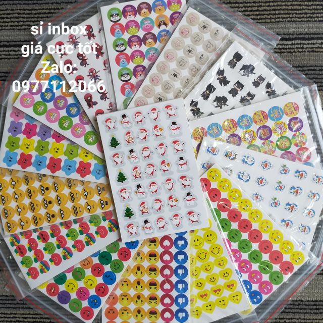 Thế giới Sticker khen thưởng - lời khen các loại (Đẹp, đa dạng mẫu mã, kiểu dáng mới) Rẻ nhất shopee, 20 mẫu.
