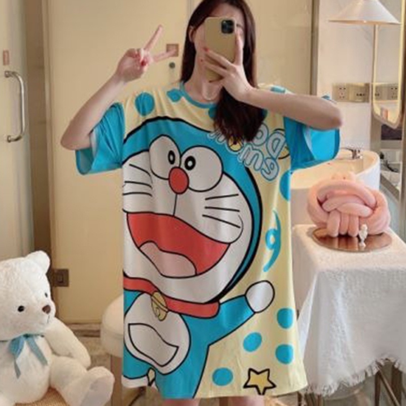 Đầm Ngủ Họa Tiết Hoạt Hình Dễ Thương Cho Nữ