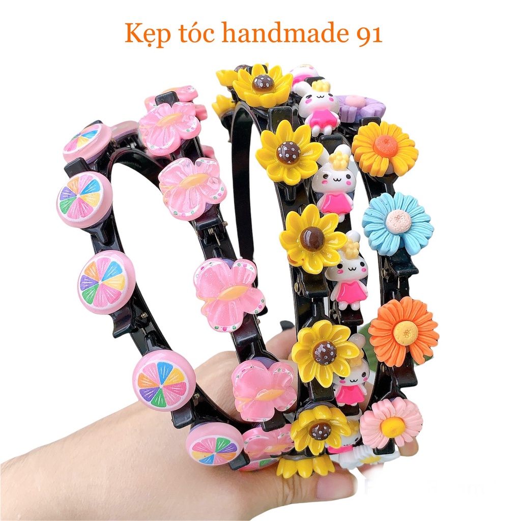 Cài tóc hình hoa dễ thương cho bé, băng đô tạo phồng phong cách Hàn quốc