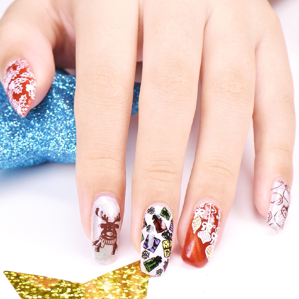 [Hàng mới về] Khuôn trang trí móng tay nghệ thuật họa tiết Giáng Sinh xinh xắn