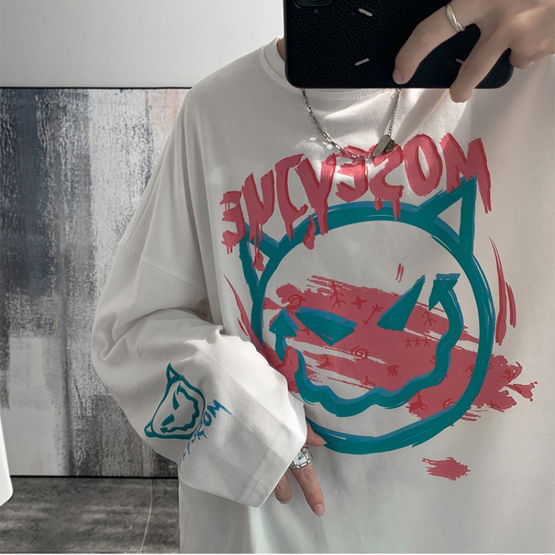 Áo thun tay dài cổ tròn size M-5XL thời trang mùa thu cho nam