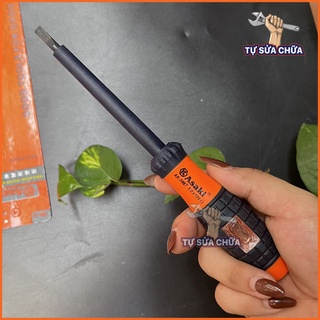 Tô vít dẹt 5x100 kiêm bút thử điện chính hãng asaki ak-9087