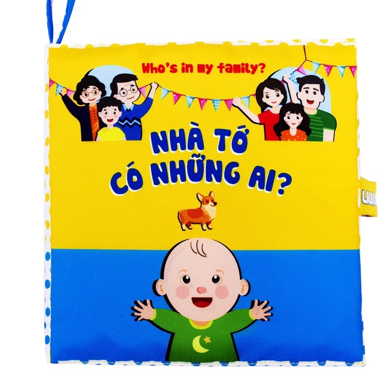 Sách Vải Song Ngữ Đa Tương Tác Nhà Tớ Có Những Ai - Who's is my family? - Hiệu Lalala Baby Việt Nam
