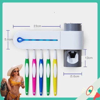 <DŨNG SỸ DIỆT KHUẨN>Kệ bàn chải đánh răng có đèn UV tiêu diệt vi khuẩn lấy kem đánh răng tự động