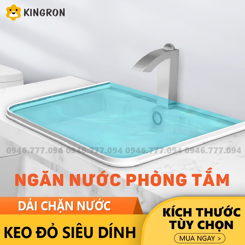 Thanh chống tràn nước dùng cho bồn rửa tay ⭐ Nẹp chặn nước chất silicon, phòng giặt, phòng tắm KINGRON DCN