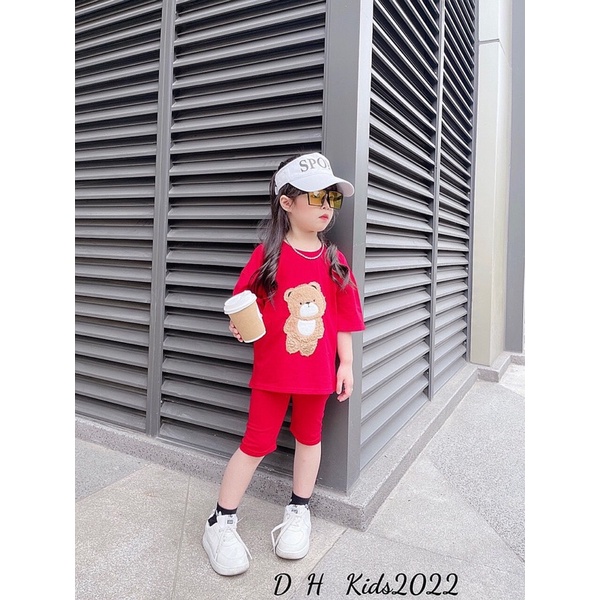 bộ gấu thêu legging bé gái (hàng shop )