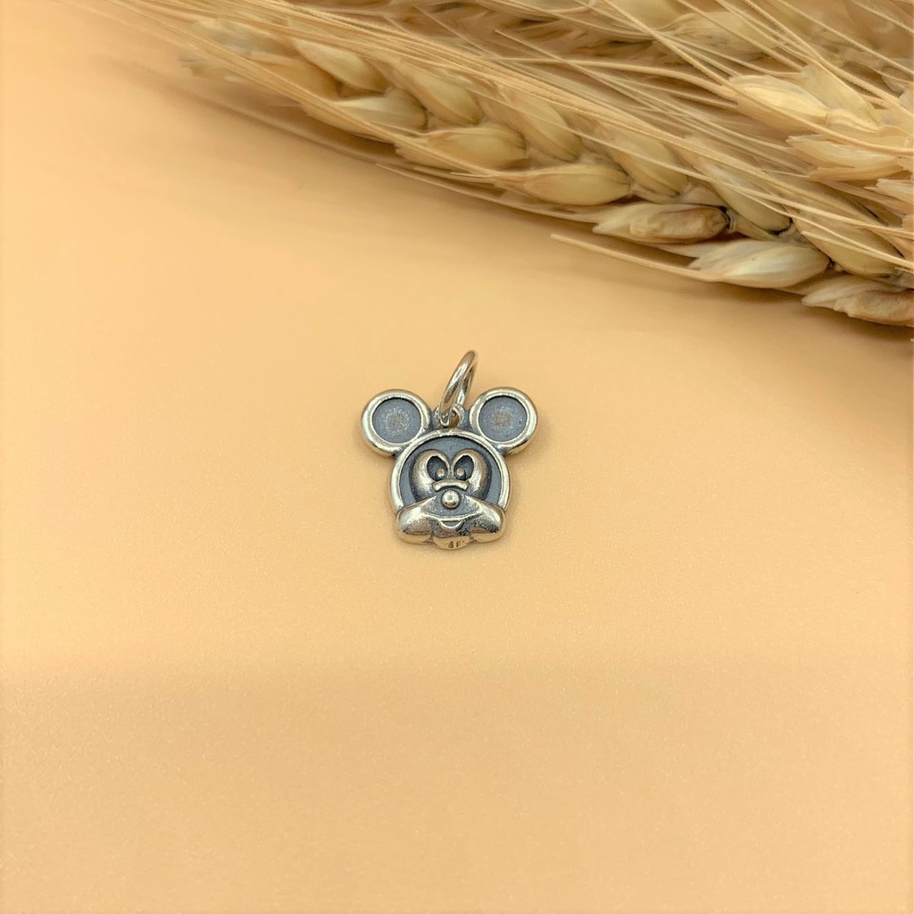 Charm móc treo chuột Mickey bạc cổ - Charm Bạc 925 - Mã CA655