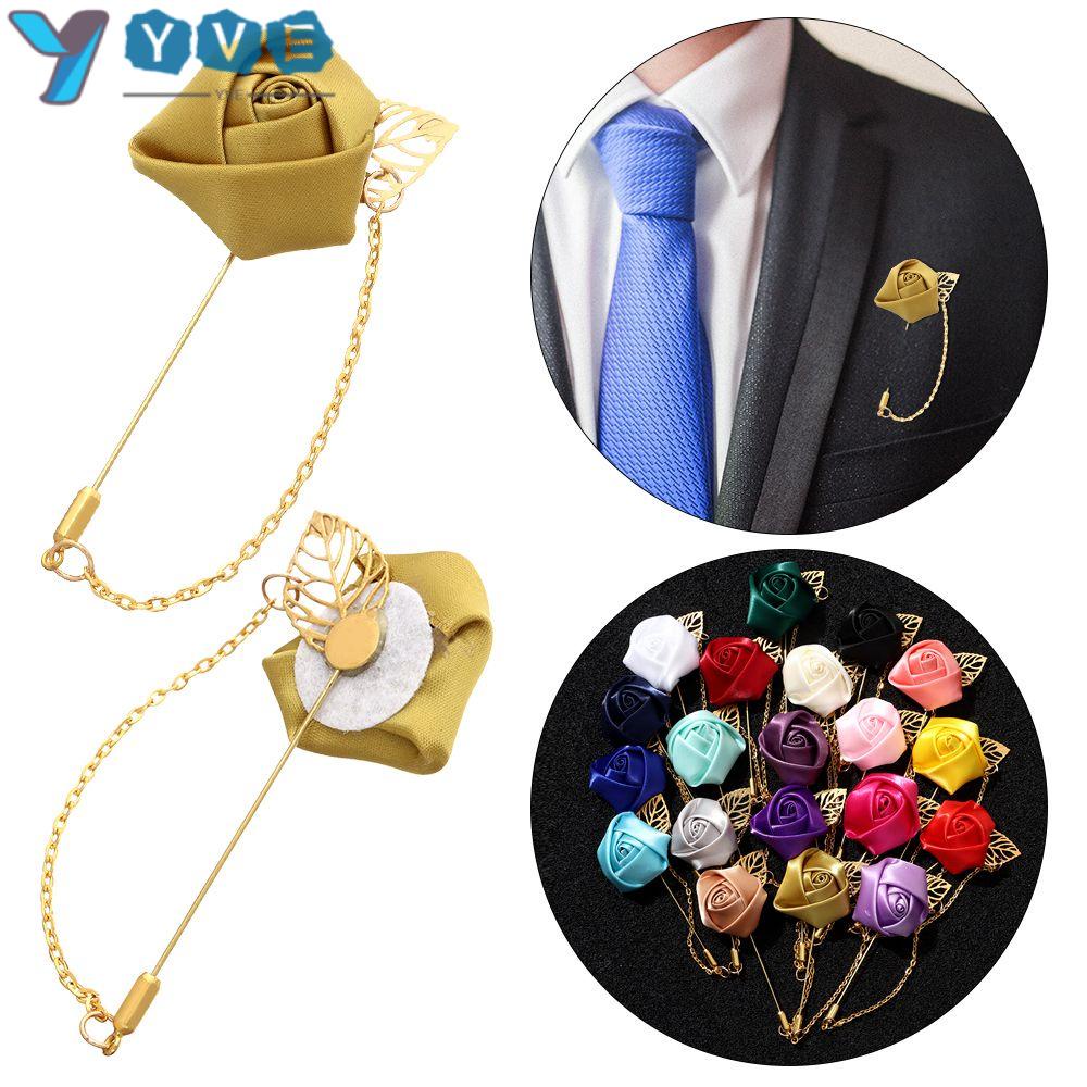 Ghim cài áo hình hoa hồng thời trang cho nam